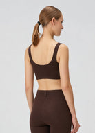 Vegan Deri Tank Top - Kahverengi
