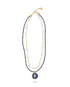 Celeste Lapis Double Row Necklace