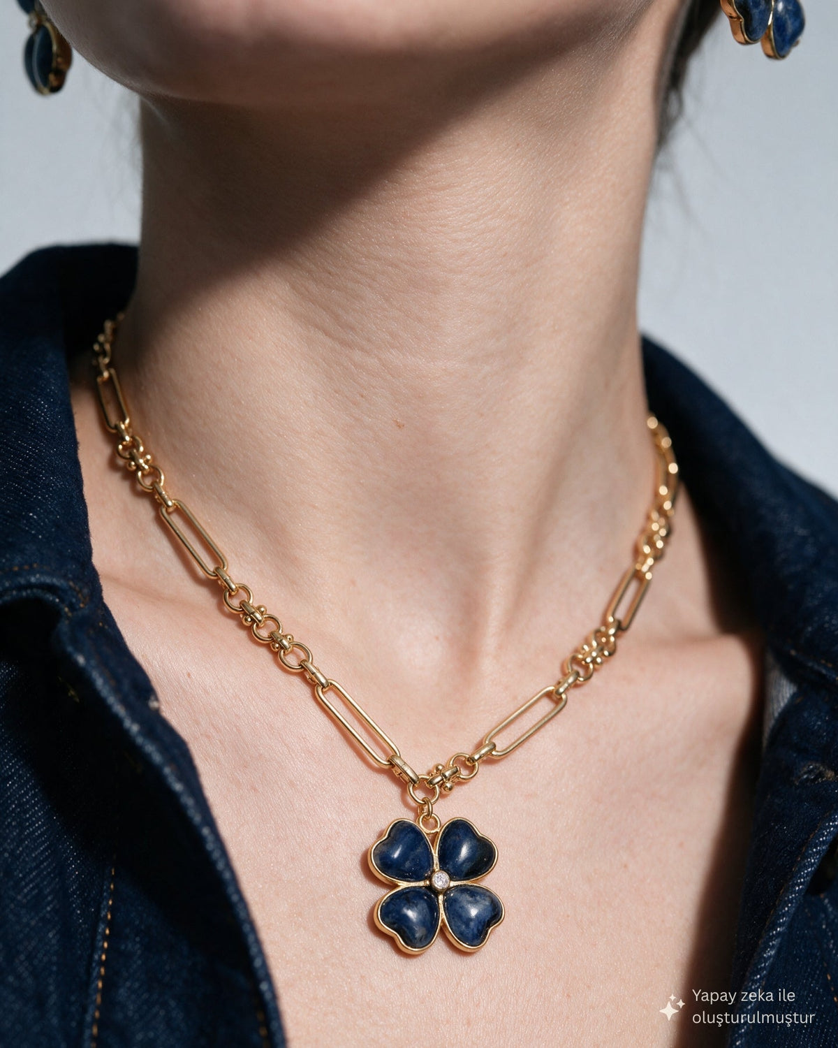 Garden Clover Lapis Necklace