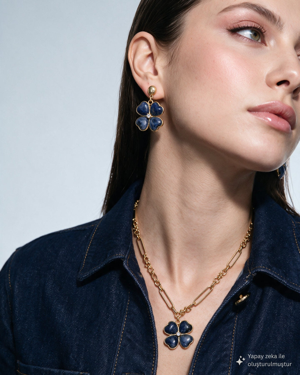 Garden Clover Lapis Necklace