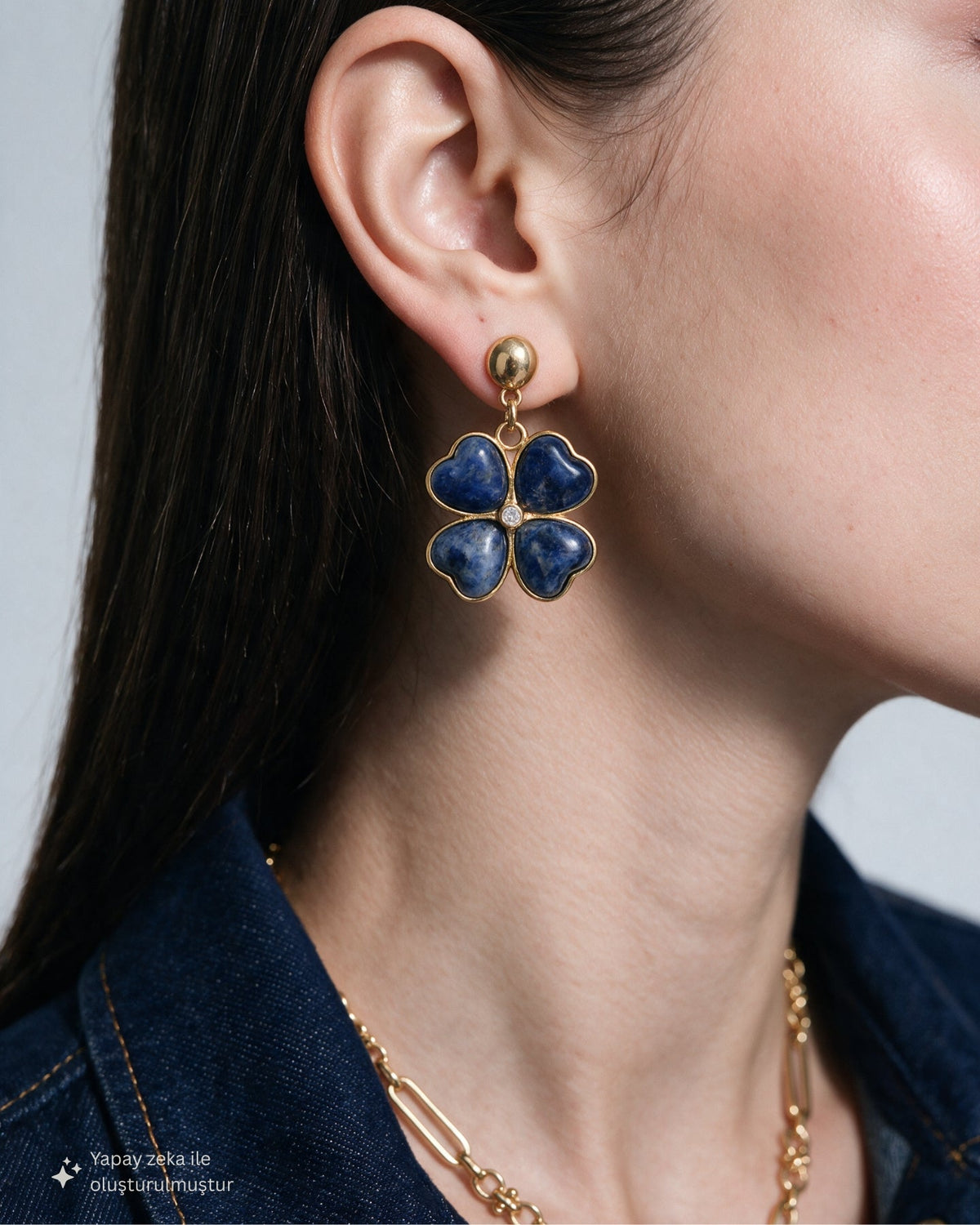 Garden Clover Lapis Earrings