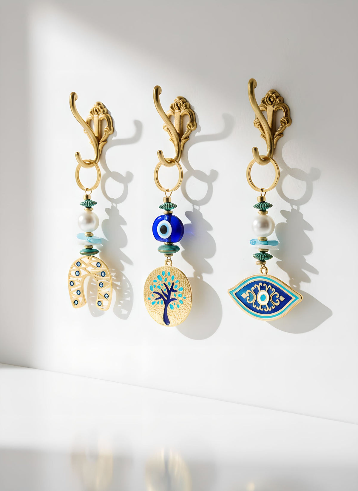 Berrin özkan-Nefes Blue Keychain / Bag Charm-Key Chain-2-fleurdirect.live