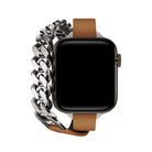 Apple Watch Uyumlu Double Tour Deri Kordon Taba