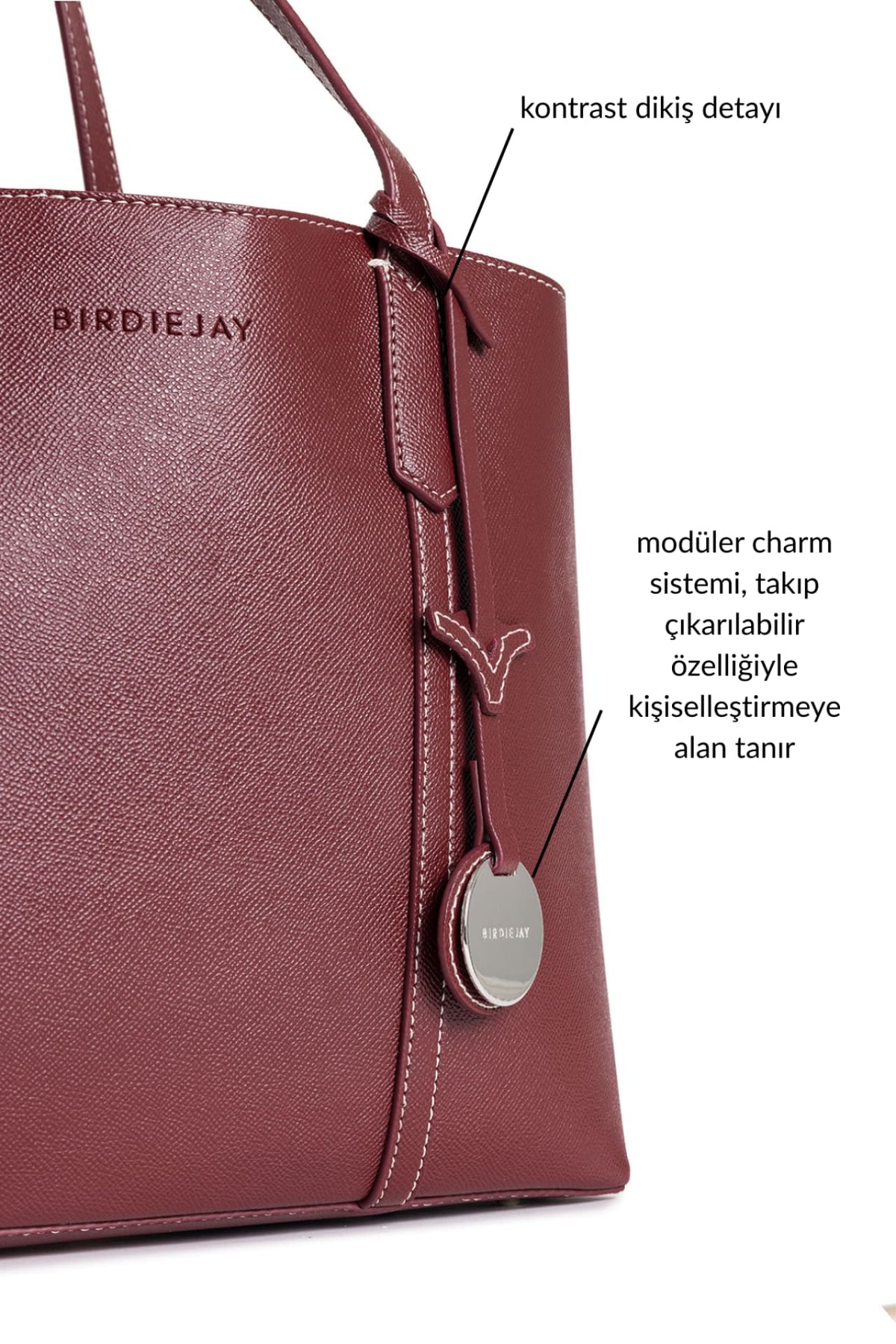 Birdiejay-Birdiebag Bordo Tote Bag-Bez Çanta-5-fleurdirect.live