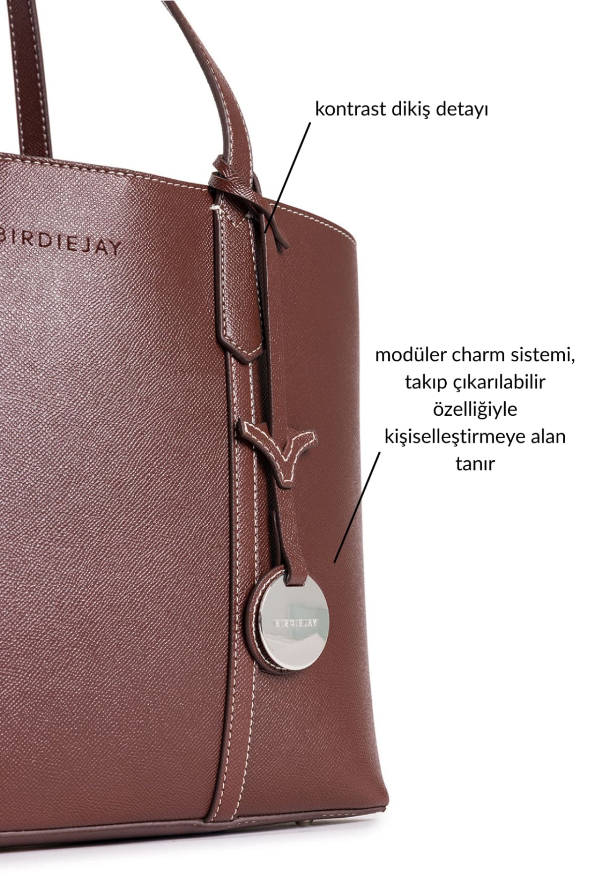 Birdiejay-Birdiebag Kahverengi̇ Tote Bag-Bez Çanta-5-fleurdirect.live