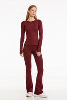 Birdiejay-Birdiesmooth Made For Walking Bootcut Leggings Bordo Bootcut Yoga Ve Spor Taytı-Spor ve Yoga Taytları-1-fleurdirect.live