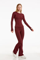 Birdiejay-Birdiesmooth Made For Walking Bootcut Leggings Bordo Bootcut Yoga Ve Spor Taytı-Spor ve Yoga Taytları-2-fleurdirect.live