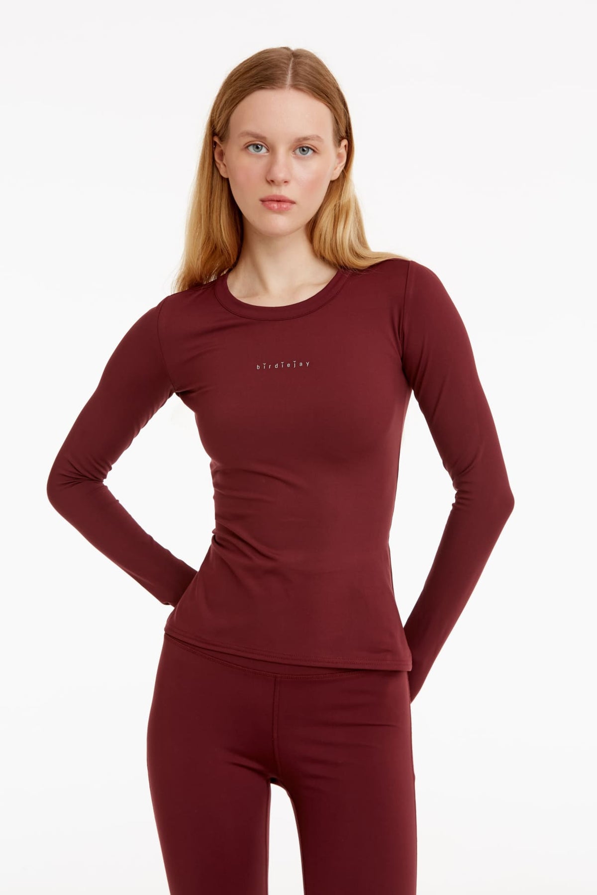 Birdiejay-Birdiesmooth Your New Go To Bordo Uzun Kollu T Shirt-T-Shirts-3-fleurdirect.live