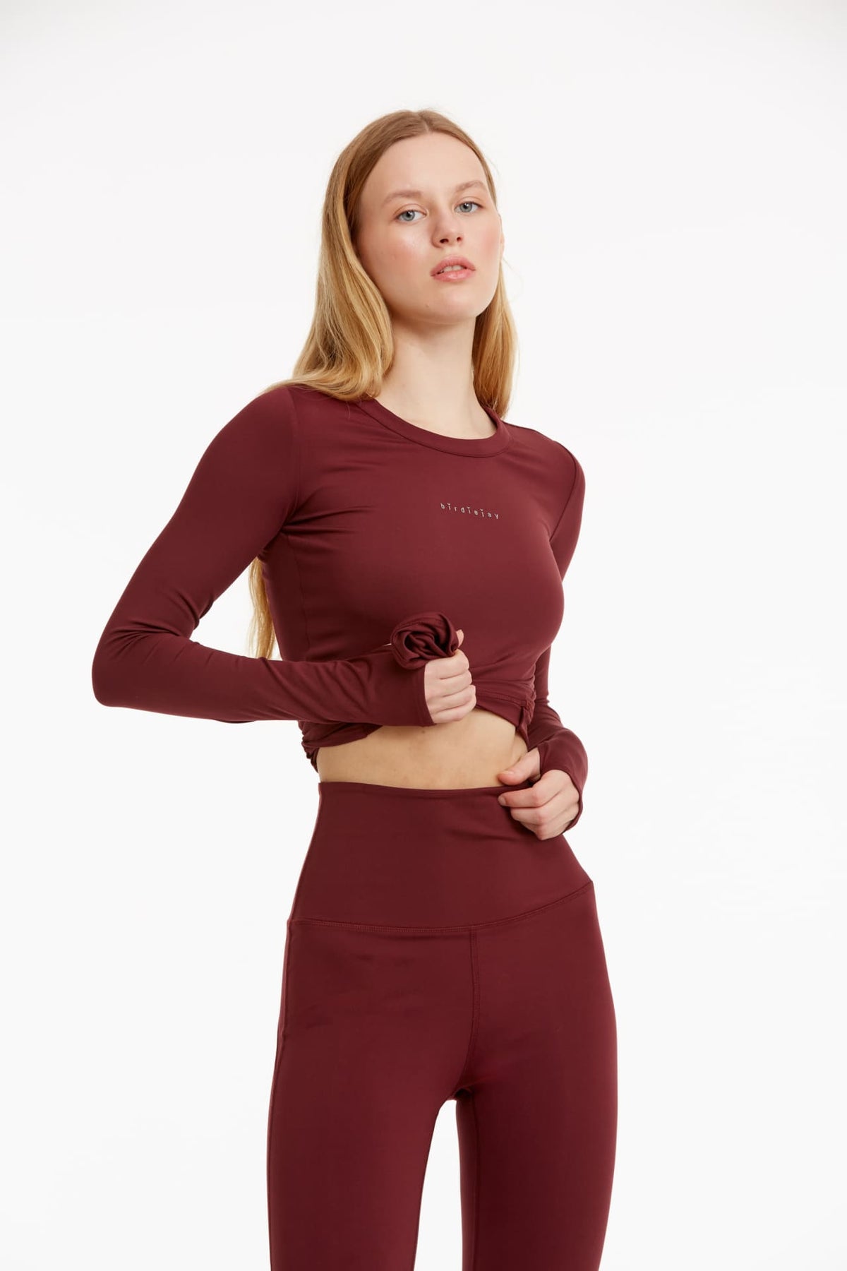 Birdiejay-Birdiesmooth Your New Go To Bordo Uzun Kollu T Shirt-T-Shirts-5-fleurdirect.live