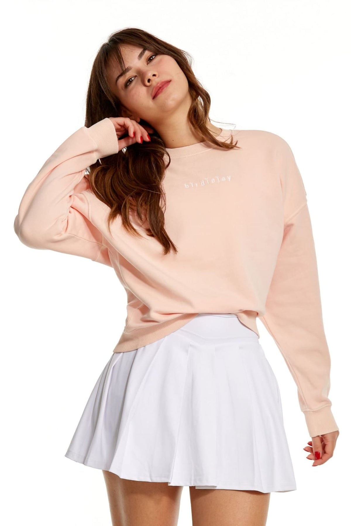 Birdiejay-Over The Clouds Pembe Oversize Sweatshirt-Sweatshirts & Hoodies-1-fleurdirect.live