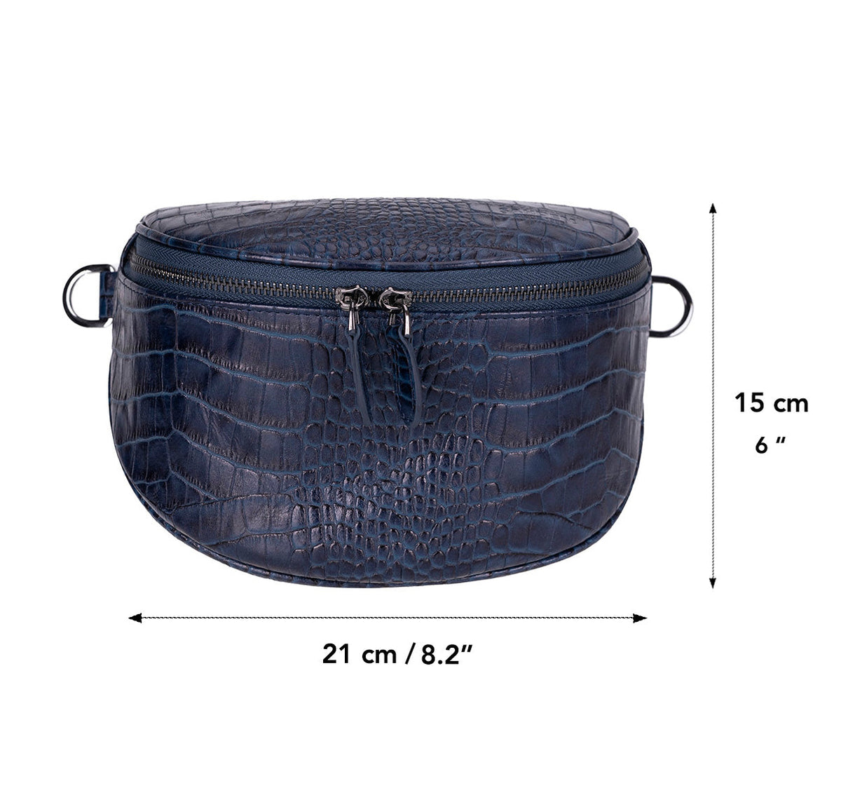 Bloominbag-Alora Scarlet Heat Croc Lacivert Deri Bel çantası-4-fleurdirect.live