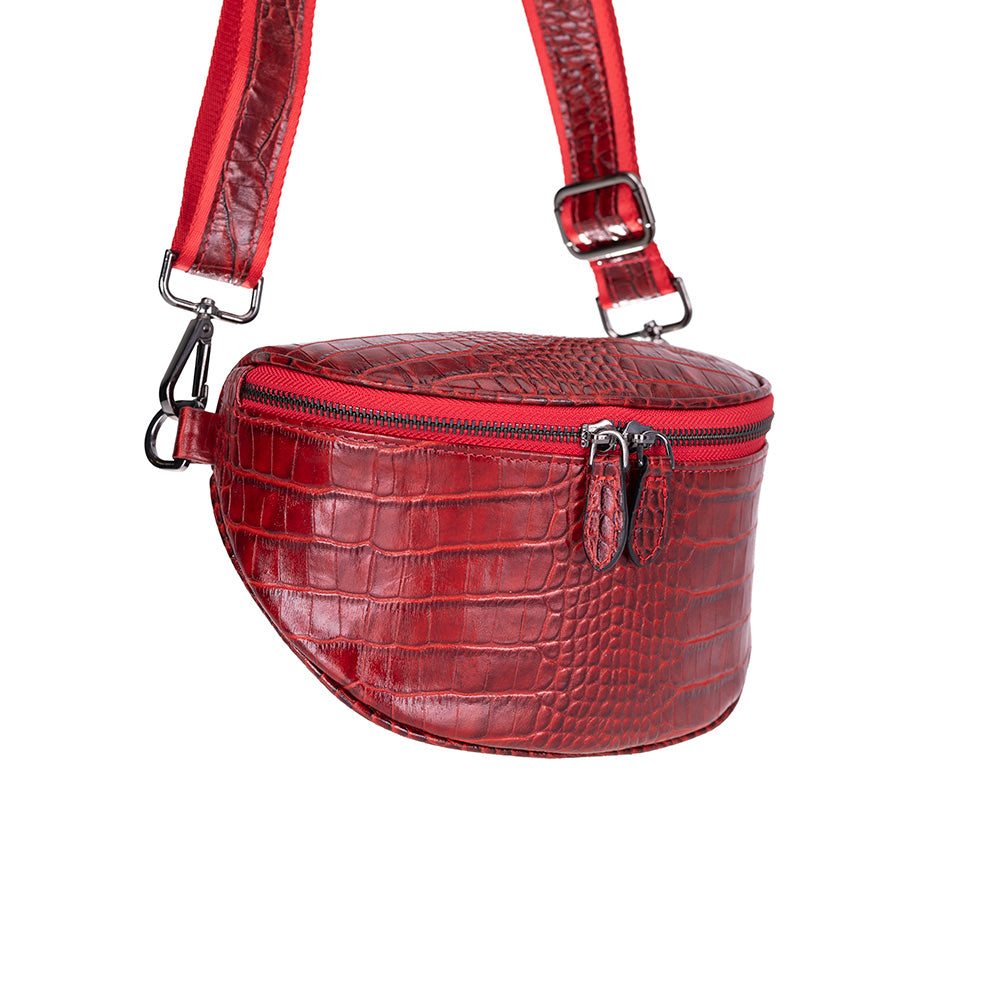 Bloominbag-Alora Verdant Croc Deri Bel çantası-1-fleurdirect.live