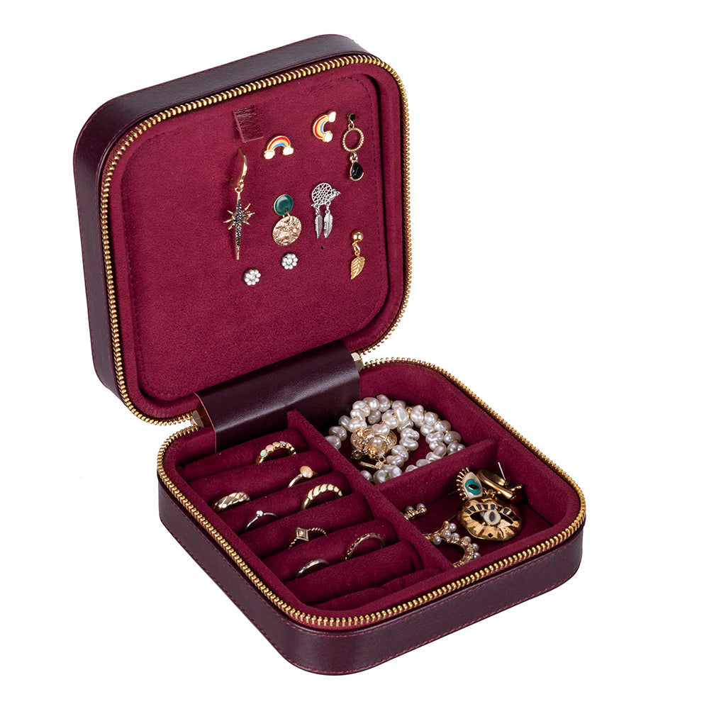 Bloominbag-Amanda Burgundy Bloom Grande Gerçek Deri Takı & Mücevher Kutusu-1-fleurdirect.live