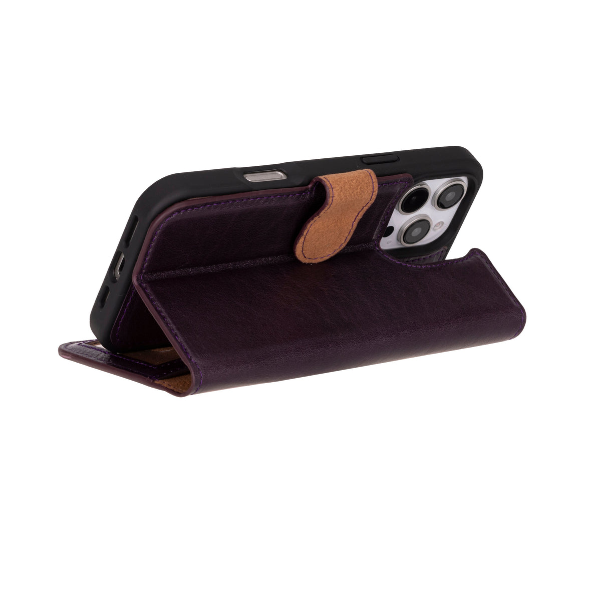 Bloominbag-Bloom Case Apple I Phone 16 Pro Max – Burgundy Hakiki Deri Cüzdanlı Telefon Kılıfı-5-fleurdirect.live