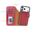 Bloominbag-Bloom Case Magic Apple I Phone 17 Pro Max(6.9") Crimson Flame Ayrılabilir Hakiki Deri Cüzdanlı Telefon Kılıfı-3-fleurdirect.live