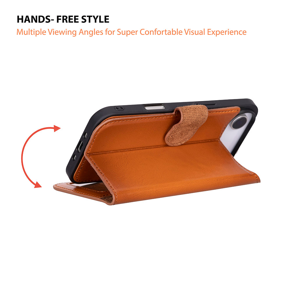 Bloominbag-Bloom Case Magic Wallet Urban Tan Hakiki Deri I Phone 17 Air(6.5") Cüzdanlı Telefon Kılıfı-4-fleurdirect.live