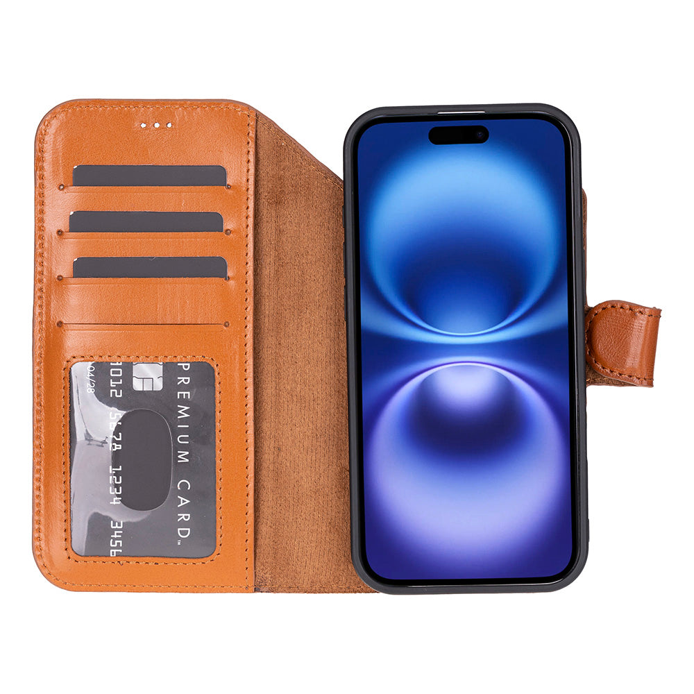 Bloominbag-Bloom Case Magic Wallet Urban Tan Hakiki Deri I Phone 17 Air(6.5") Cüzdanlı Telefon Kılıfı-5-fleurdirect.live