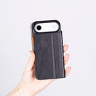 Bloominbag-Bloom Case Sonat Obsidian Black Hakiki Deri I Phone 17 Air(6.5") Folio Kılıfı-3-fleurdirect.live