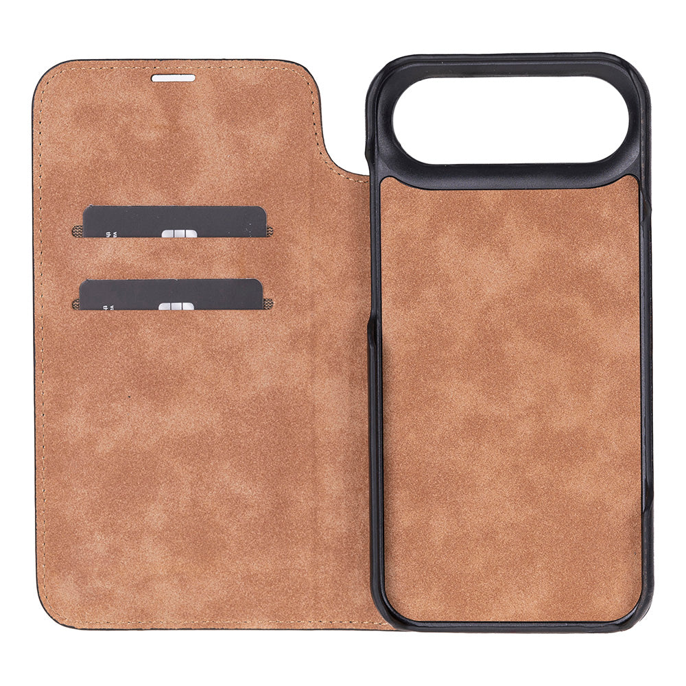 Bloominbag-Bloom Case Sonat Obsidian Black Hakiki Deri I Phone 17 Air(6.5") Folio Kılıfı-5-fleurdirect.live