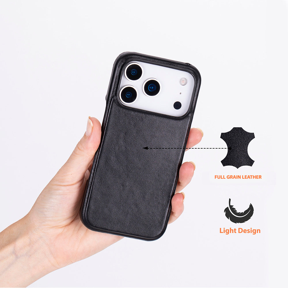 Bloominbag-Bloom Case Ultimate Jacket Obsidian Black – Apple I Phone 17 Pro (6.3") Hakiki Deri Kılıf-2-fleurdirect.live