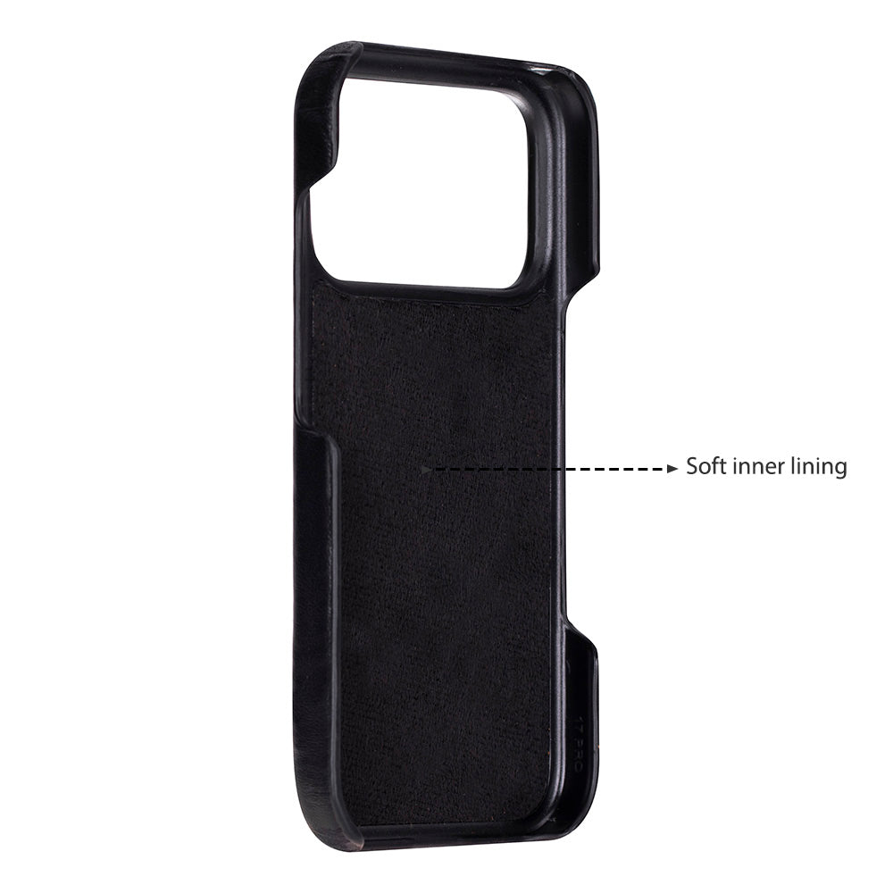 Bloominbag-Bloom Case Ultimate Jacket Obsidian Black – Apple I Phone 17 Pro (6.3") Hakiki Deri Kılıf-3-fleurdirect.live