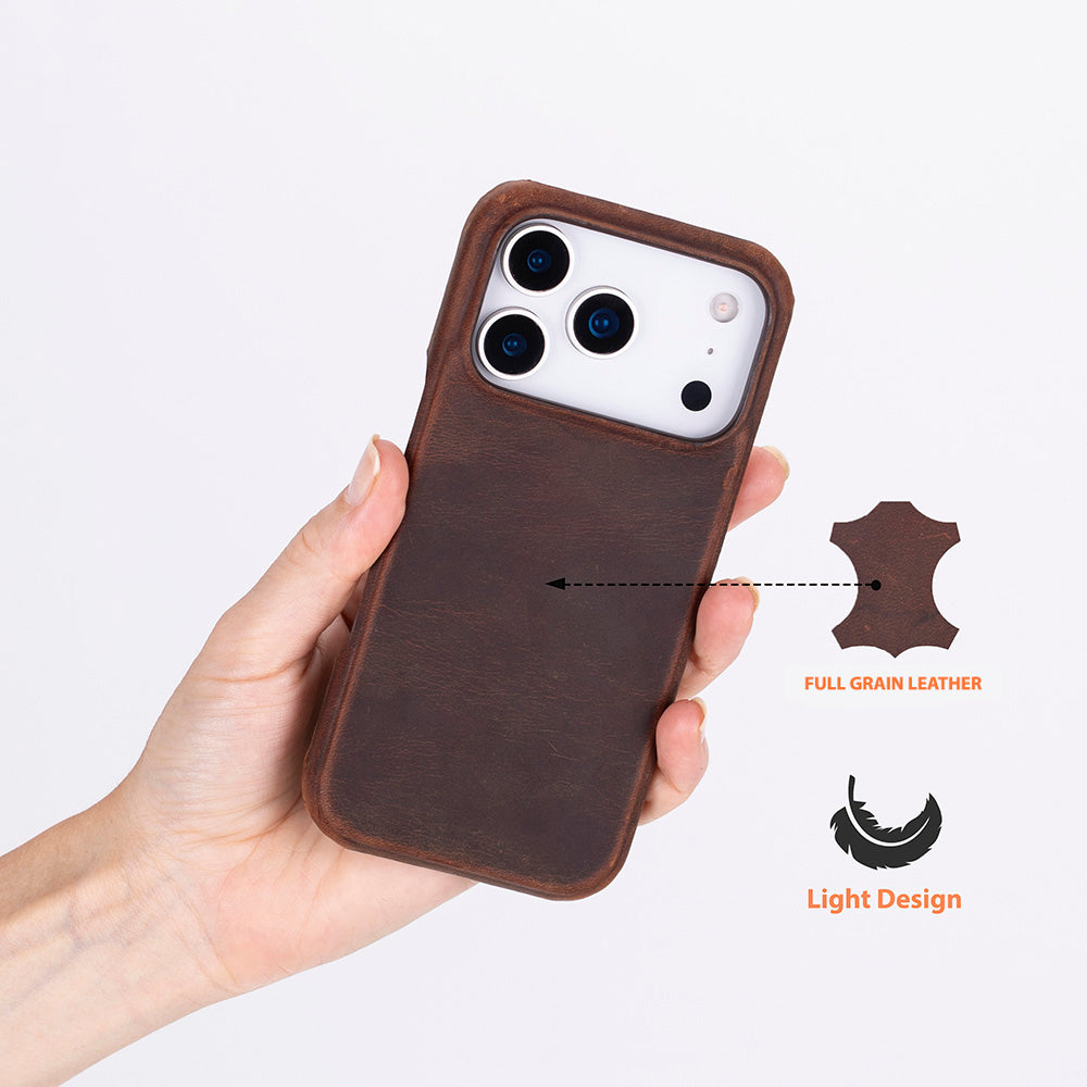 Bloominbag-Bloom Case Ultimate Jacket Saddle Brown Apple I Phone 17 Pro (6.3") Hakiki Deri Kılıf-2-fleurdirect.live