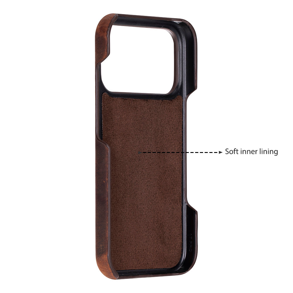 Bloominbag-Bloom Case Ultimate Jacket Saddle Brown Apple I Phone 17 Pro (6.3") Hakiki Deri Kılıf-3-fleurdirect.live