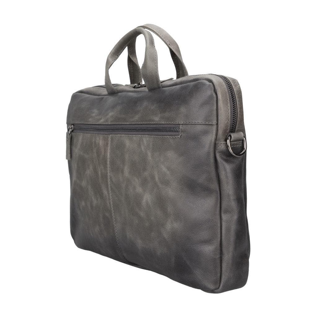 Bloominbag-Bloom Urban Shield 14" Gri Deri Laptop / Macbook çantası-4-fleurdirect.live