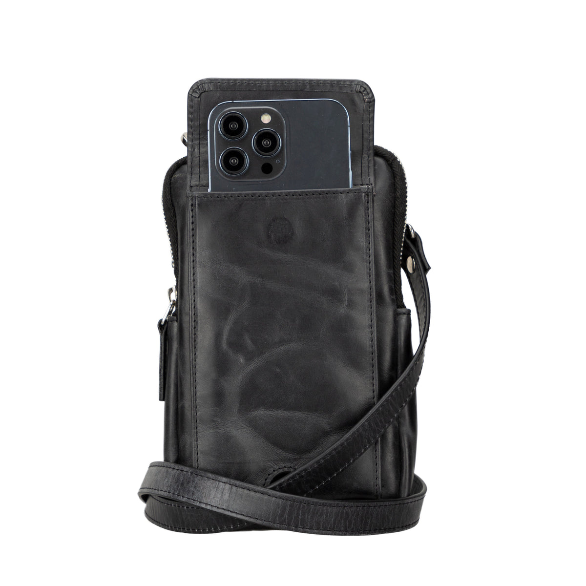 Bloomnino Marine Noir Hakiki Deri Crossbody Çanta