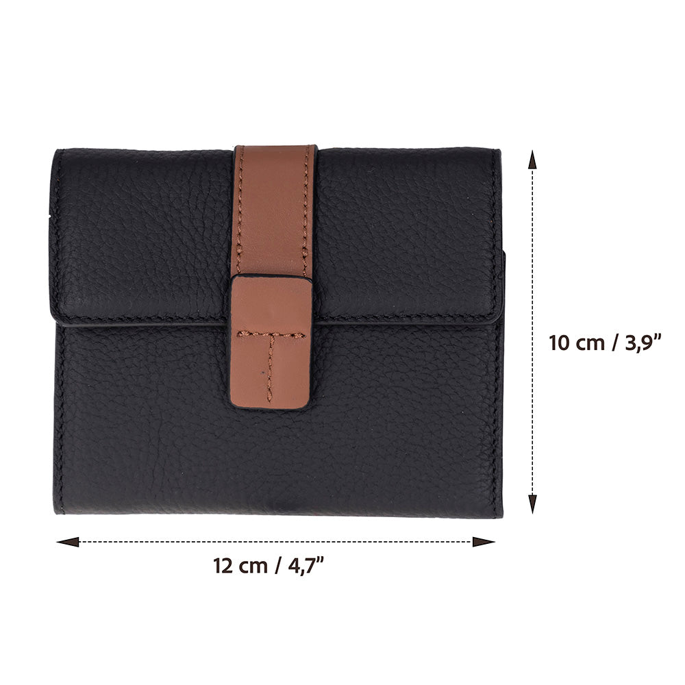 Bloominbag-Liora Color Band Deri Kadın Cüzdan – Siyah & Karamel-3-fleurdirect.live
