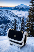 Bloomsbury-Les Alpes Siyah Shearling Süet Çanta-El Çantası-1-fleurdirect.live
