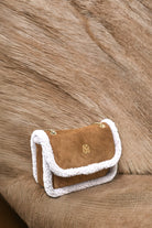 Bloomsbury-Les Alpes Taba Shearling Süet Çanta-El Çantası-5-fleurdirect.live
