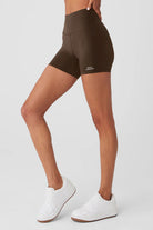 Body London-Kahverengi Kısa Alt Tayt-Spor ve Yoga Taytları-3-fleurdirect.live
