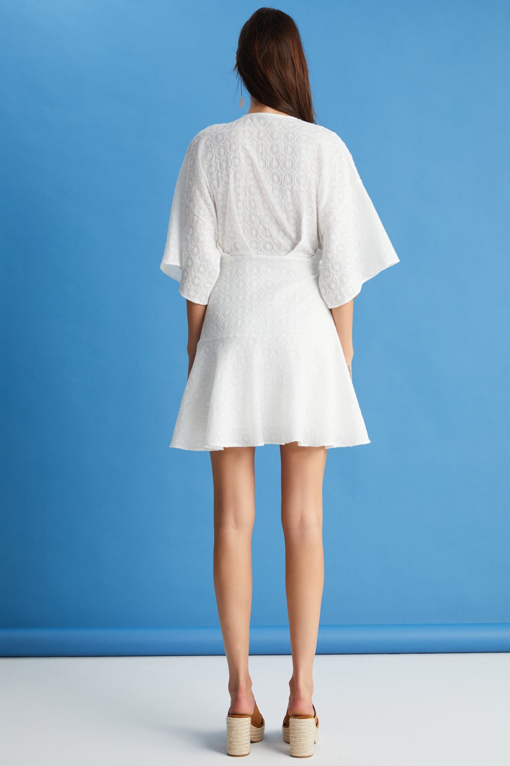 Boneqa Barcelona-Ekru Kimono Elbise-Elbise-4-fleurdirect.live