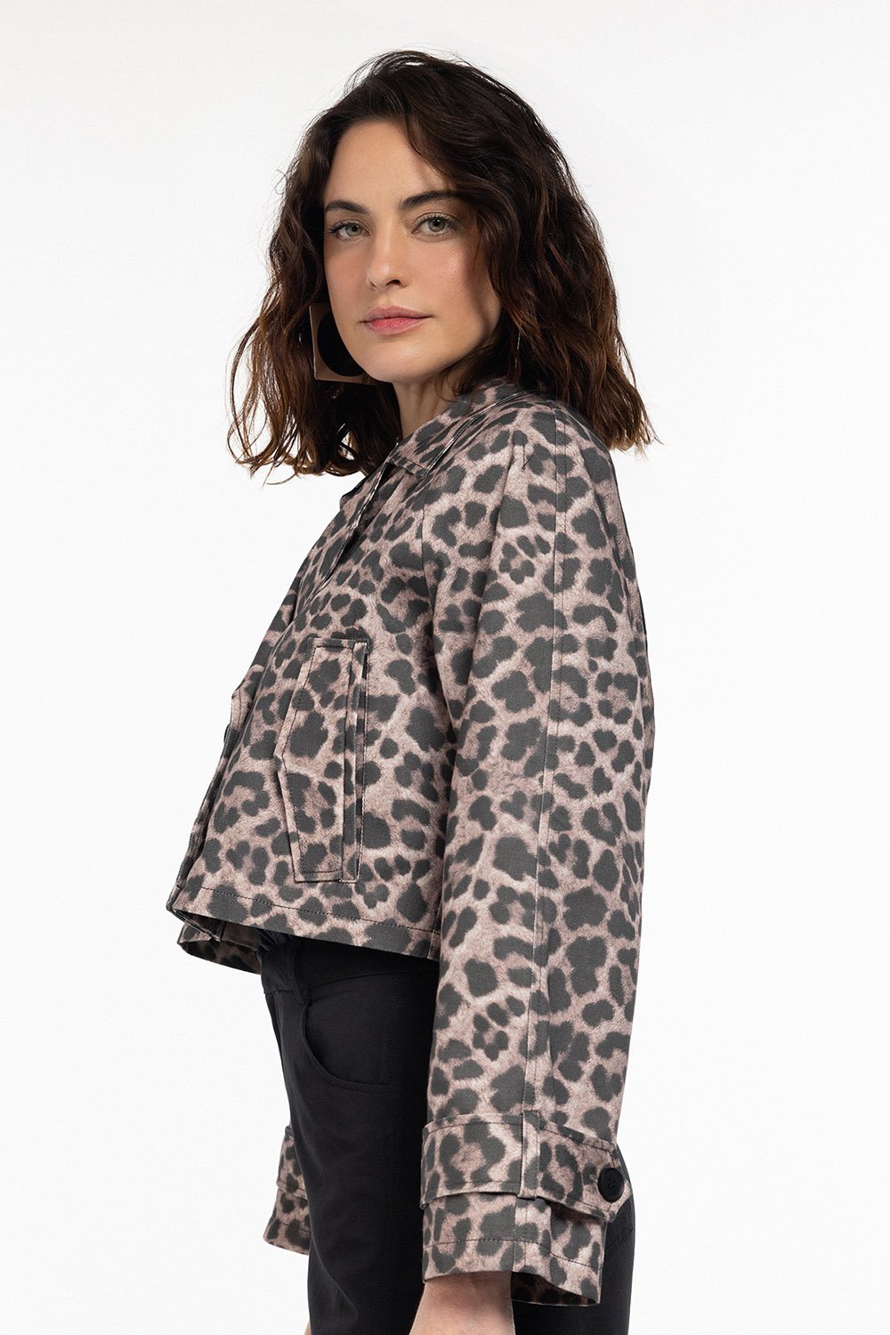 Boneqa Barcelona-Leopar Desenli Crop Ceket-Ceket-6-fleurdirect.live