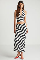 Boneqa Barcelona-Zebra Desenli Uzun Etek-Etek-1-fleurdirect.live