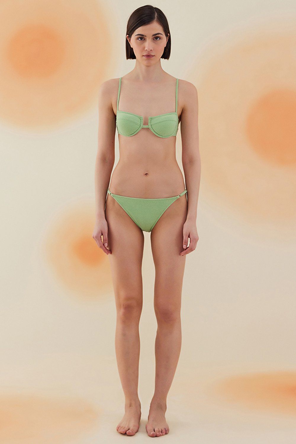 Bonesta-Acacia Pistachio Green Terry Kaplı Balenli Bikini Takımı-Bikini & Mayo-4-fleurdirect.live