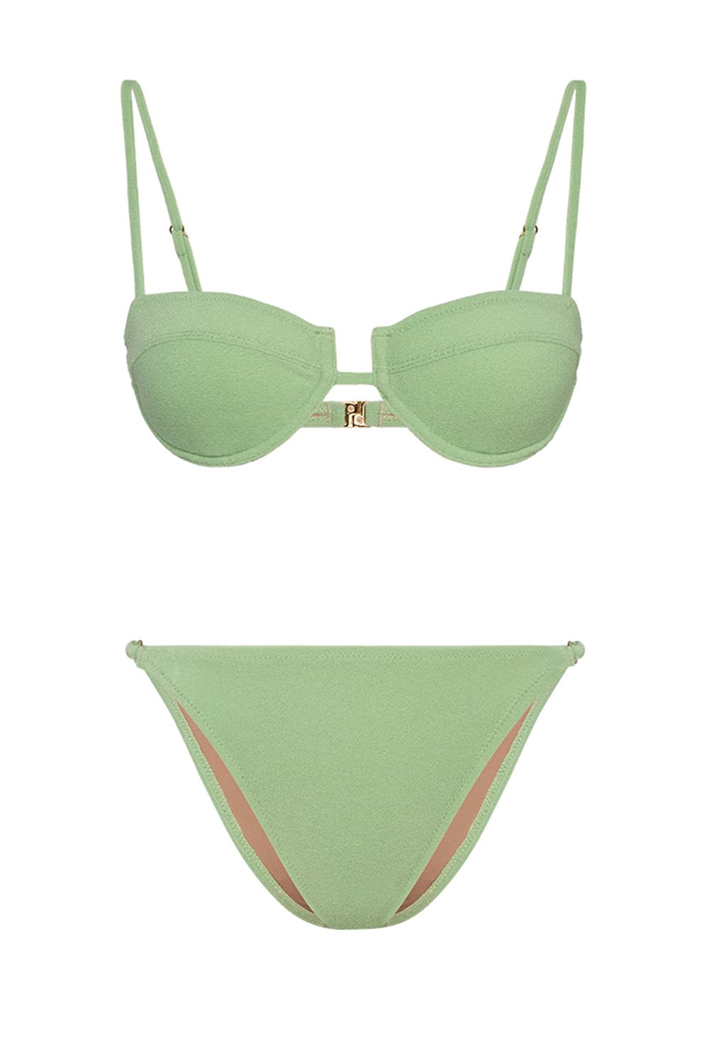 Bonesta-Acacia Pistachio Green Terry Kaplı Balenli Bikini Takımı-Bikini & Mayo-7-fleurdirect.live
