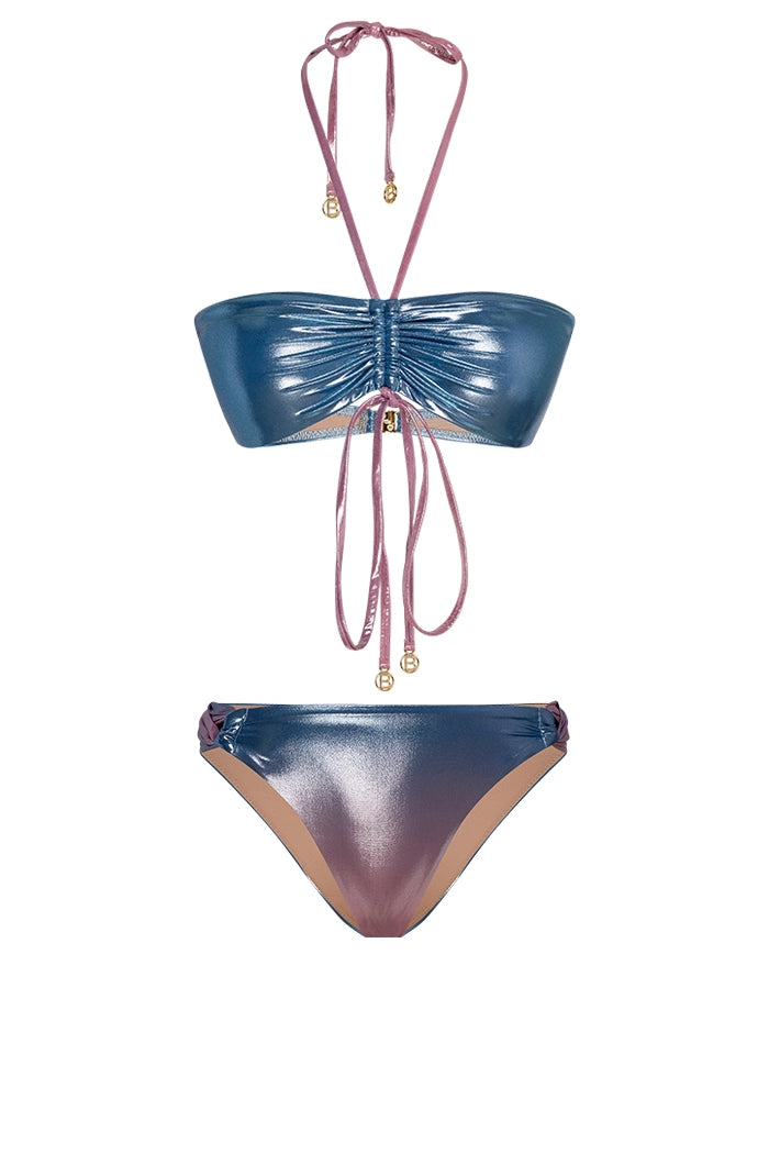 Bonesta-Agrizate Shiny Sapphire Blue And Misty Rose Çift Renk Straplez Bikini Takımı-Bikini & Mayo-1-fleurdirect.live