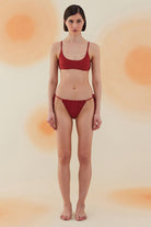 Bonesta-Blaze Burgundy Terry Kare Yaka Askılı Bikini Takımı-Bikini & Mayo-1-fleurdirect.live