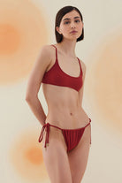 Bonesta-Blaze Burgundy Terry Kare Yaka Askılı Bikini Takımı-Bikini & Mayo-2-fleurdirect.live