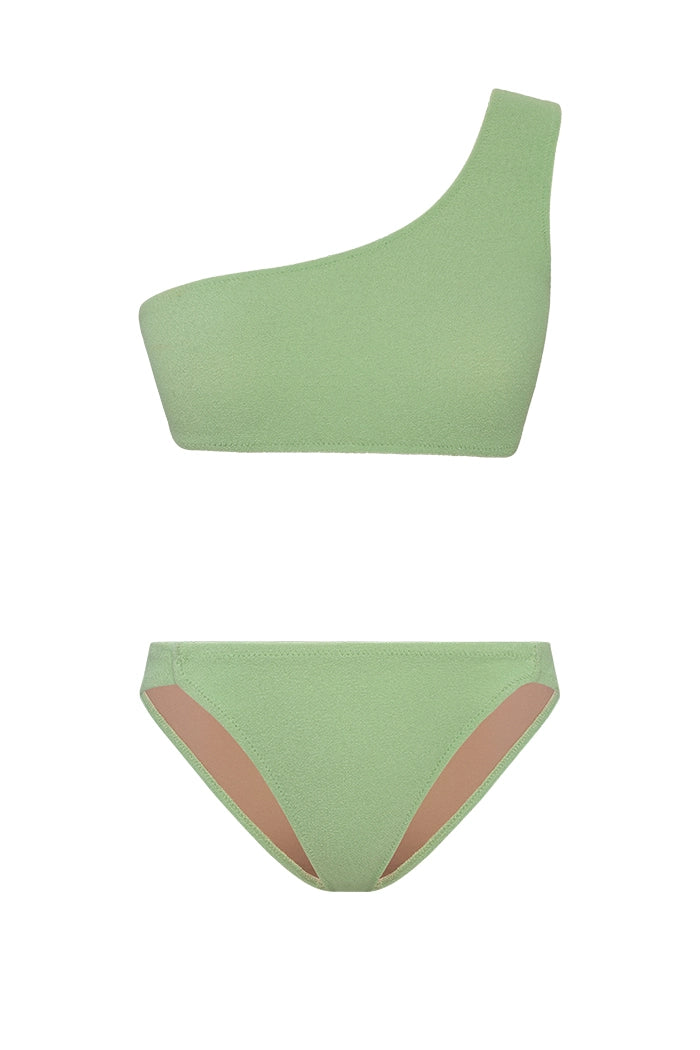 Bonesta-Bush Pistachio Green Terry Tek Omuz Bikini Takımı-Bikini & Mayo-1-fleurdirect.live