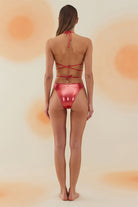 Bonesta-Escalante Shiny Crimson Red Halka Aksesuarlı Üçgen Bikini Takımı-Bikini & Mayo-3-fleurdirect.live