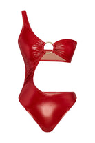 Bonesta-Tatacoa Shiny Crimson Red Halka Aksesuarlı Tek Omuz Mayo-Bikini & Mayo-1-fleurdirect.live