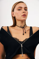 Bonette-Fiyonque Choker Jet-Kolye-5-fleurdirect.live