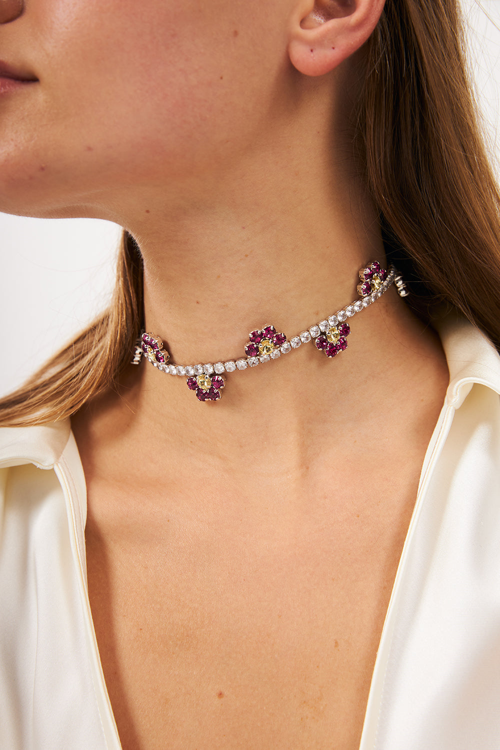 Bonette-Half-daisy Choker Dragonfruit-Kolye-2-fleurdirect.live