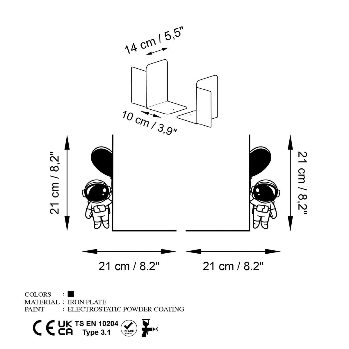 Kt-036 Dekoratif Metal Kitap Tutucu 