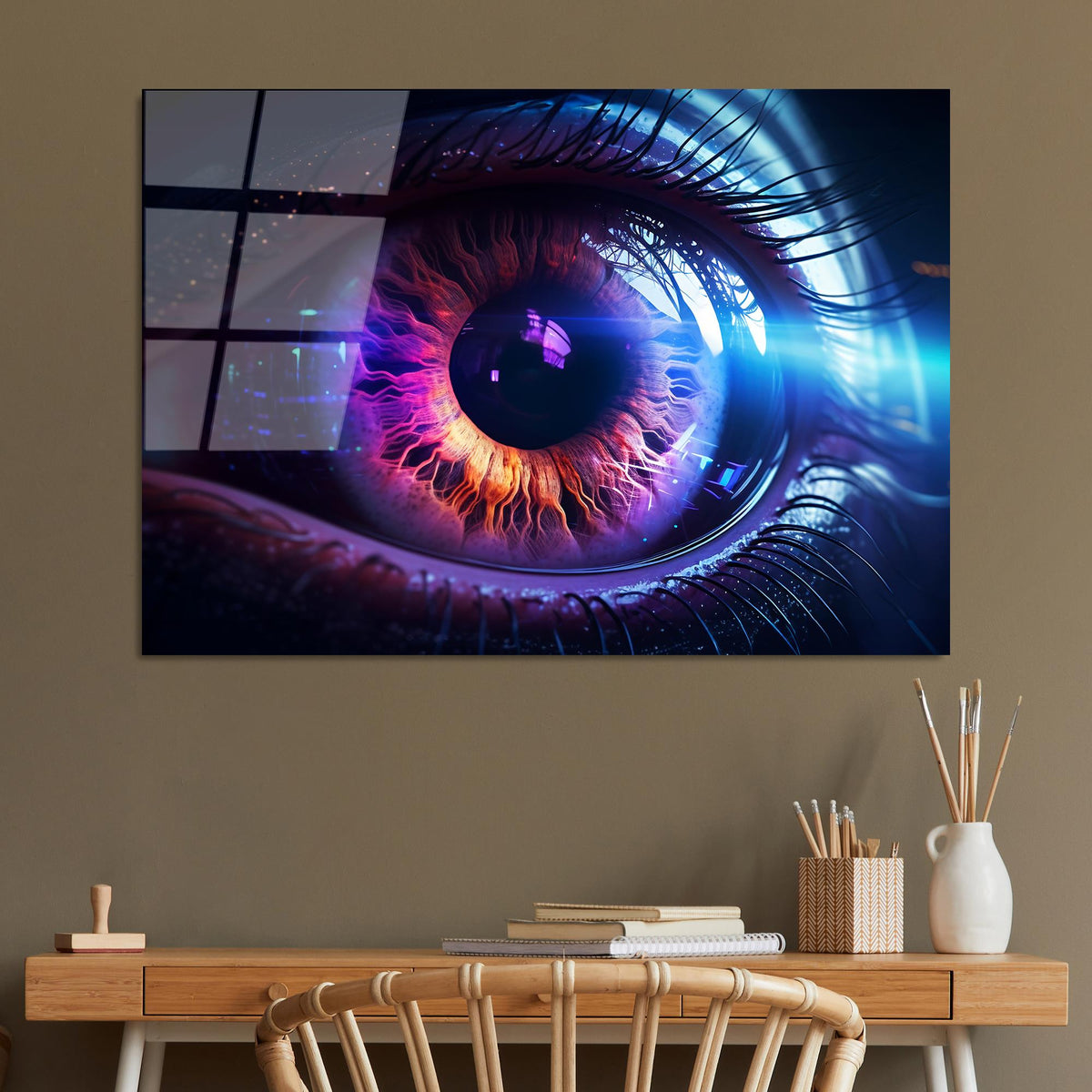 Uv-1196 Baskılı Cam Dikdörtgen Duvar Tablosu 