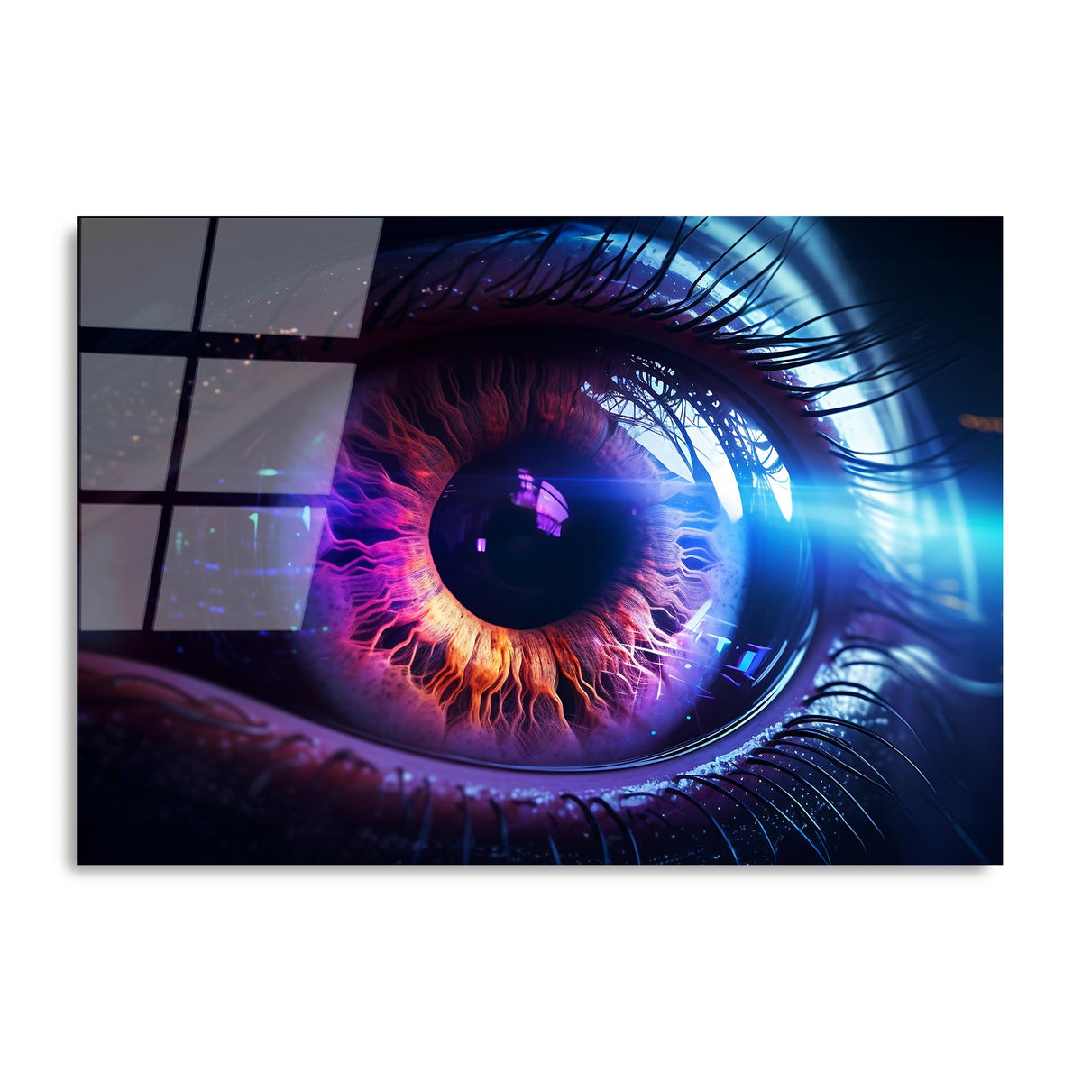 Uv-1196 Baskılı Cam Dikdörtgen Duvar Tablosu 