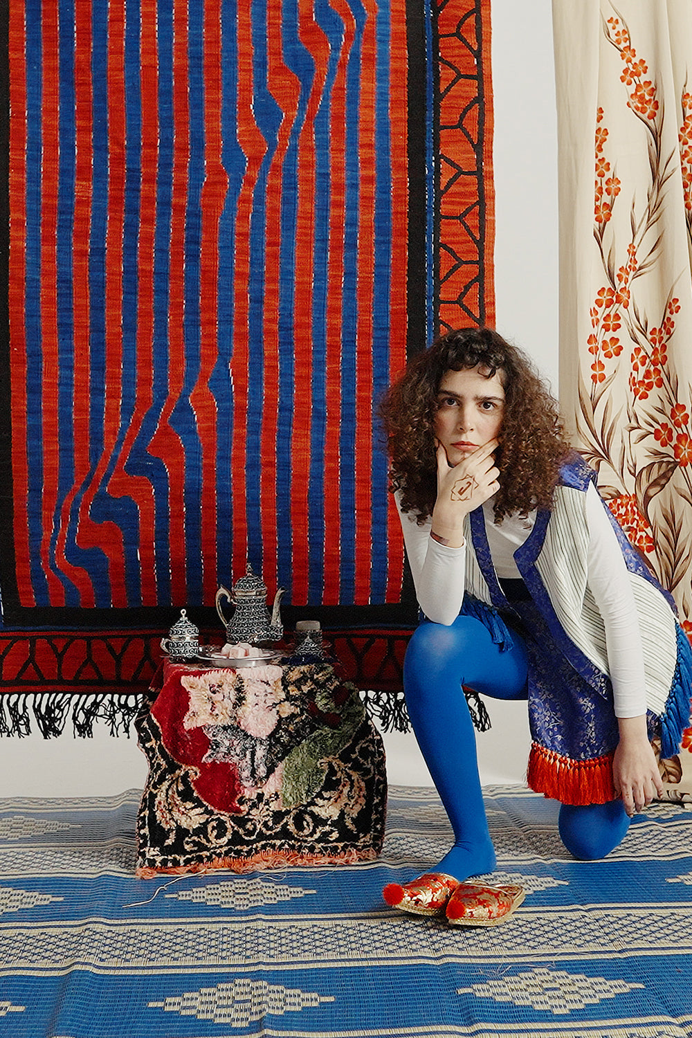 Caché Istanbul-Dalga Desenli El Dokuma Modern Yün Kilim-Kilim-5-fleurdirect.live